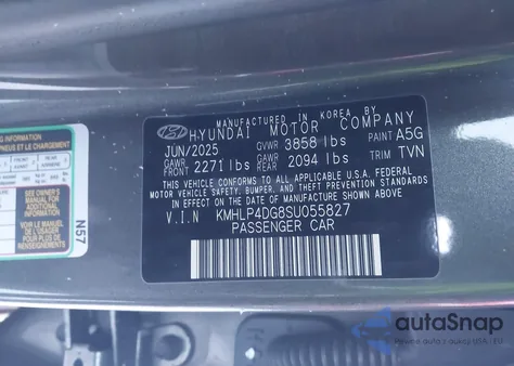 2025 Hyundai Elantra Limited from USA, damaged, VIN KMHLP4DG8SU055827